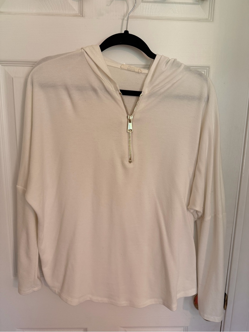 Jolie Off-White Half-Zip Hoodie
